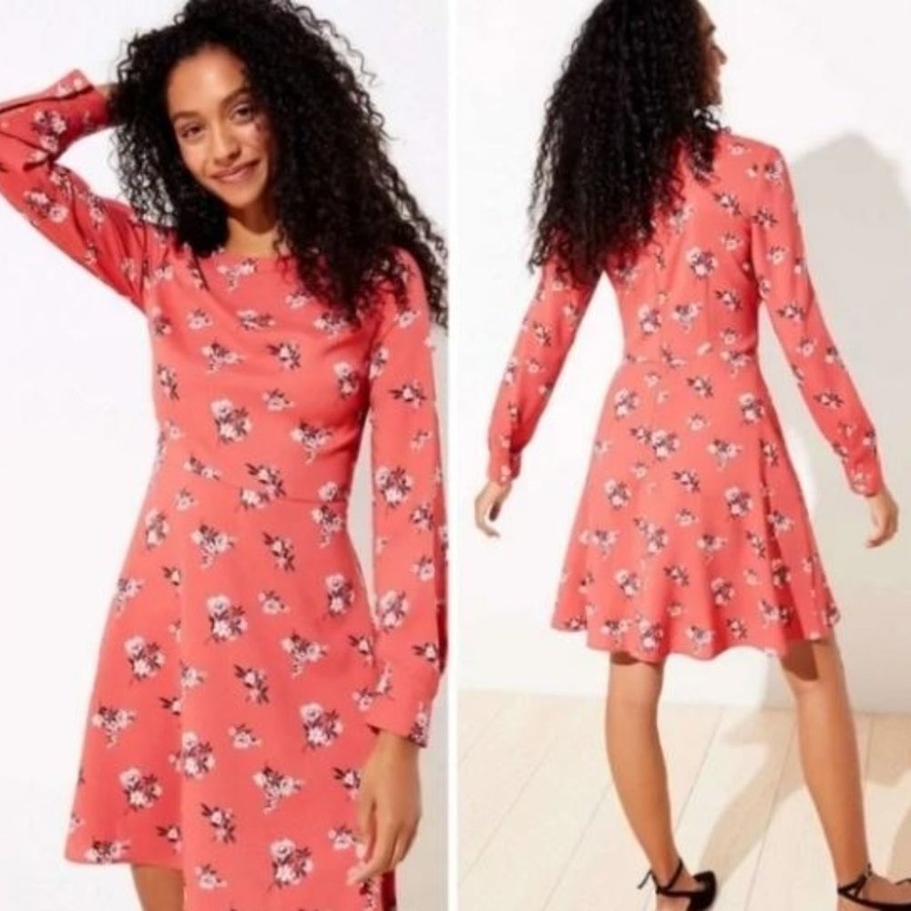 LOFT | Floral Long Sleeve Dress